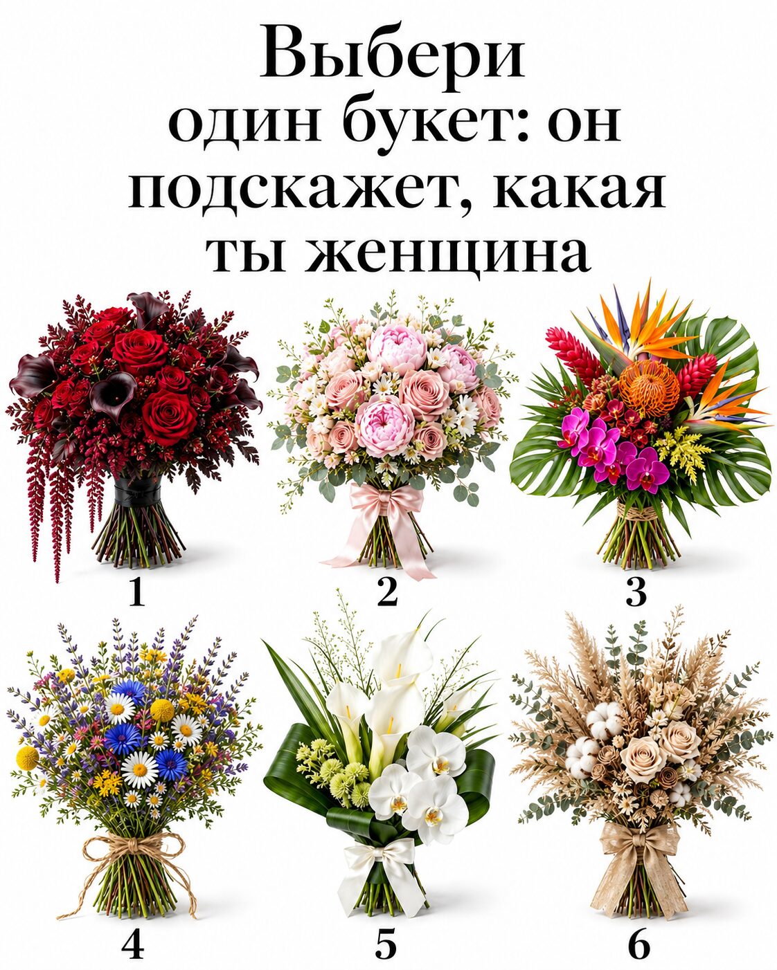 Выберите один букет — он подскажет, какая вы женщина