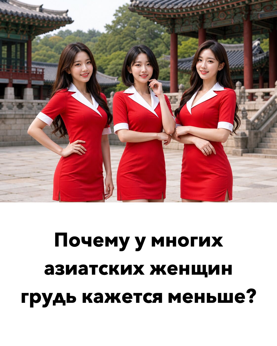 Почему у многих азиатских женщин грудь кажется меньше